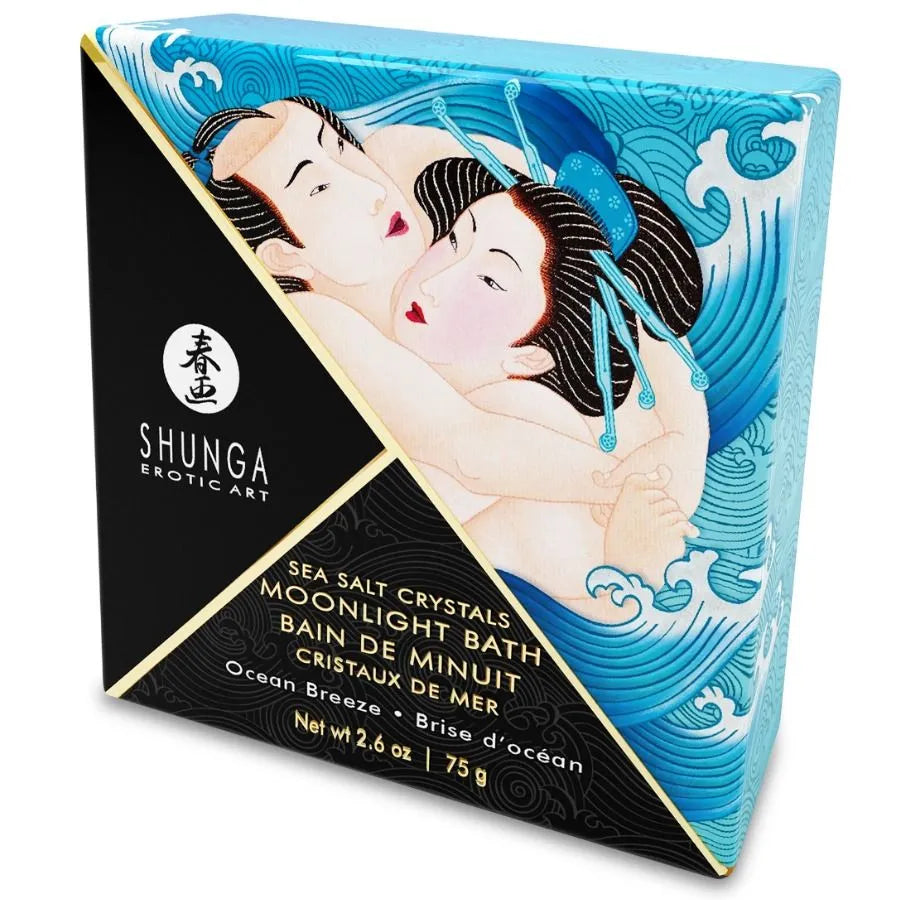 Sels bain aromatisés détente exotique Shunga cristaux bleus ciel 75g