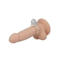 Anneau transparent TPR flexible sur pénis, stimulation clitoridienne, retardateur éjaculation, interrupteur intégré.