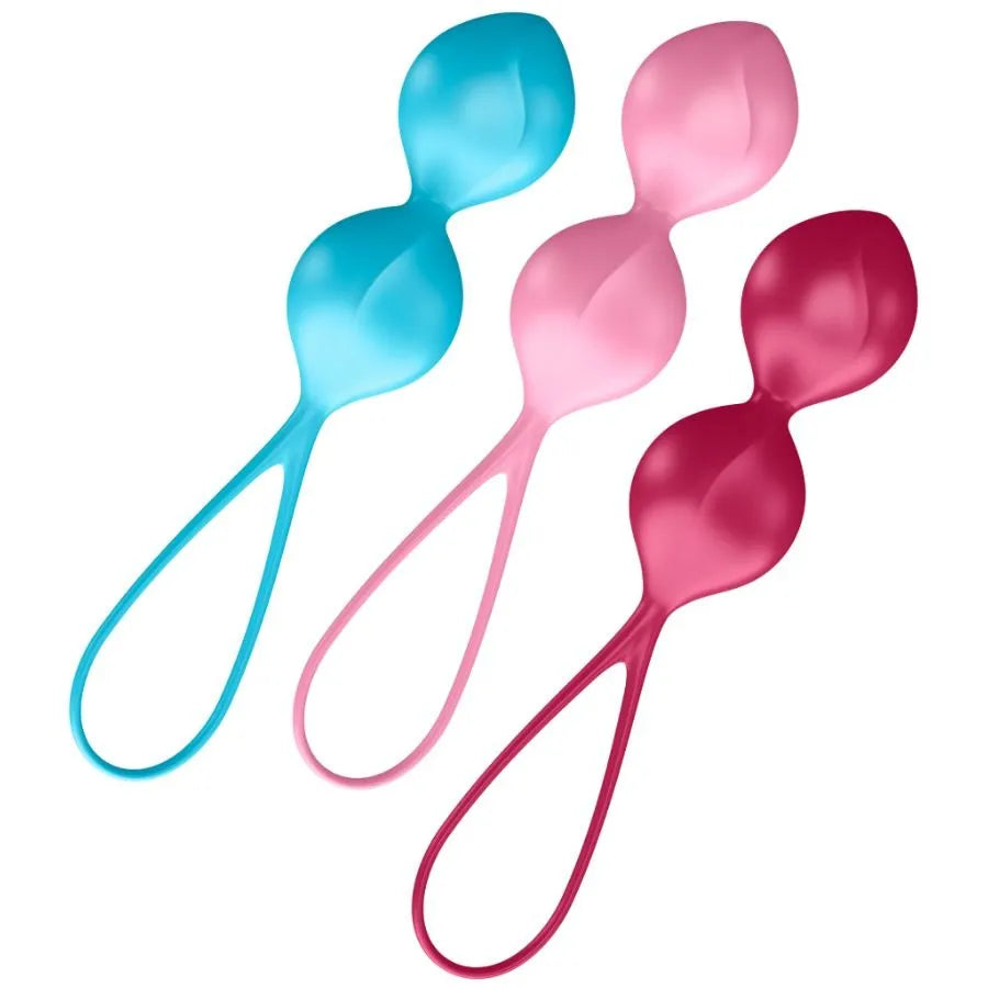 Ensemble de boules de Kegel Satisfyer Training Set 2, entraînement plancher pelvien, amélioration du plaisir, 3 tailles, silicone hypoallergénique, discret, usage quotidien