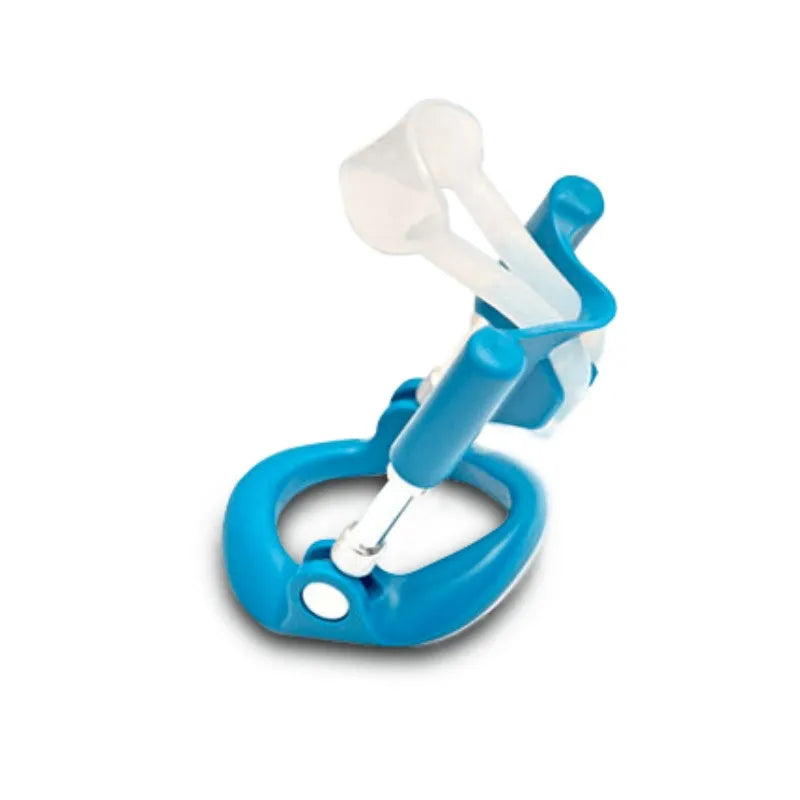 Extenseur pénis Andro Extender bleu, plastique et métal, dispositif médical traction progressive certifié CE.
