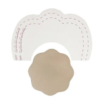 Ruban adhésif lifting seins Bye Bra blanc avec cache-tétons beige, taille bonnet F+, adhésif médical 3M, produit aux Pays-...