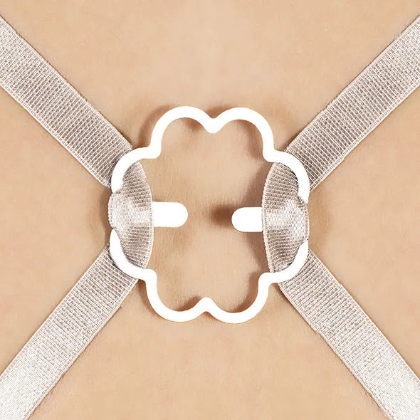 Clips ergonomiques soutien-gorge blanc, design floral, maintien discret, confort optimal, accessoire mode pratique et élég...
