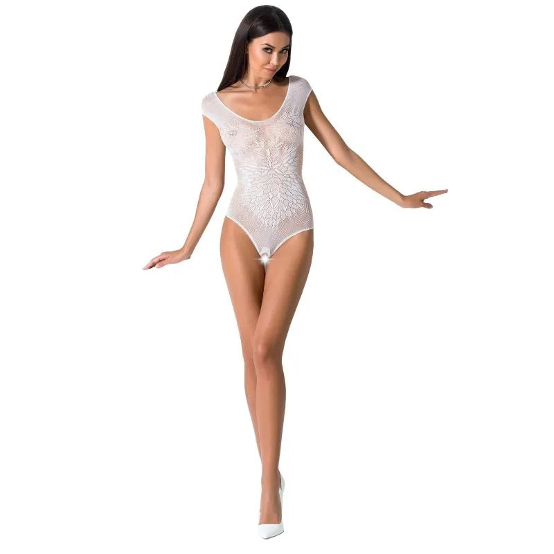 body résille ouvert dentelle sexy transparence blanc élégant raffiné sensuel sophistiqué extensible confortable européen qualité Passion