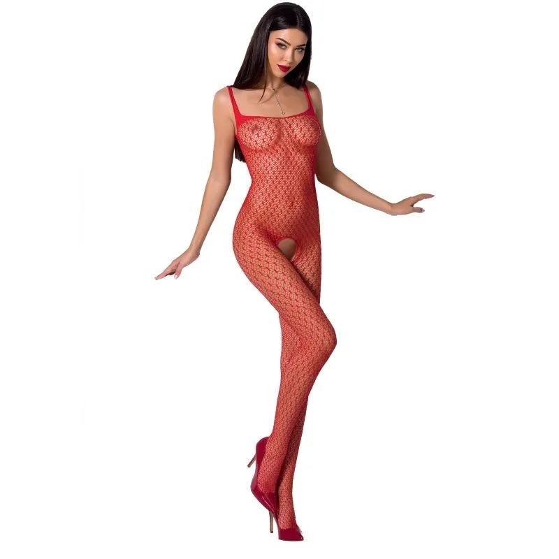 body résille rouge ouverture entrejambe dentelle sexy transparences Passion