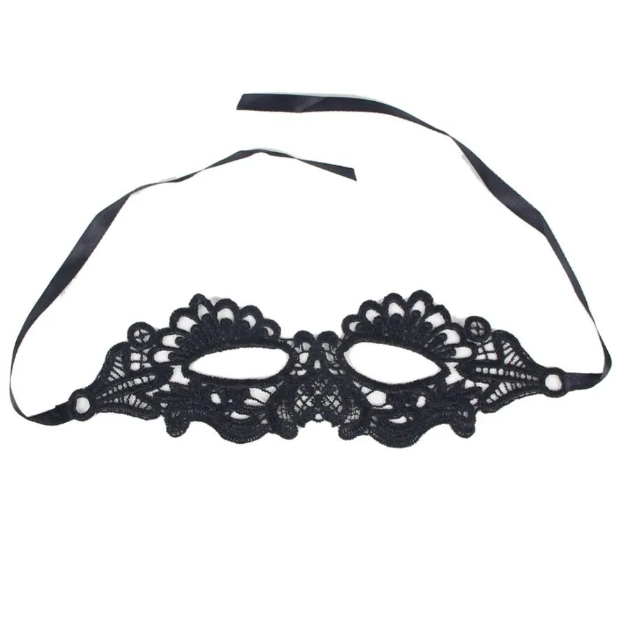 masque dentelle noir sexy mystérieux sensuel élégant raffiné léger confortable ajustable tailleunique polyester élasthanne séduisant soirée