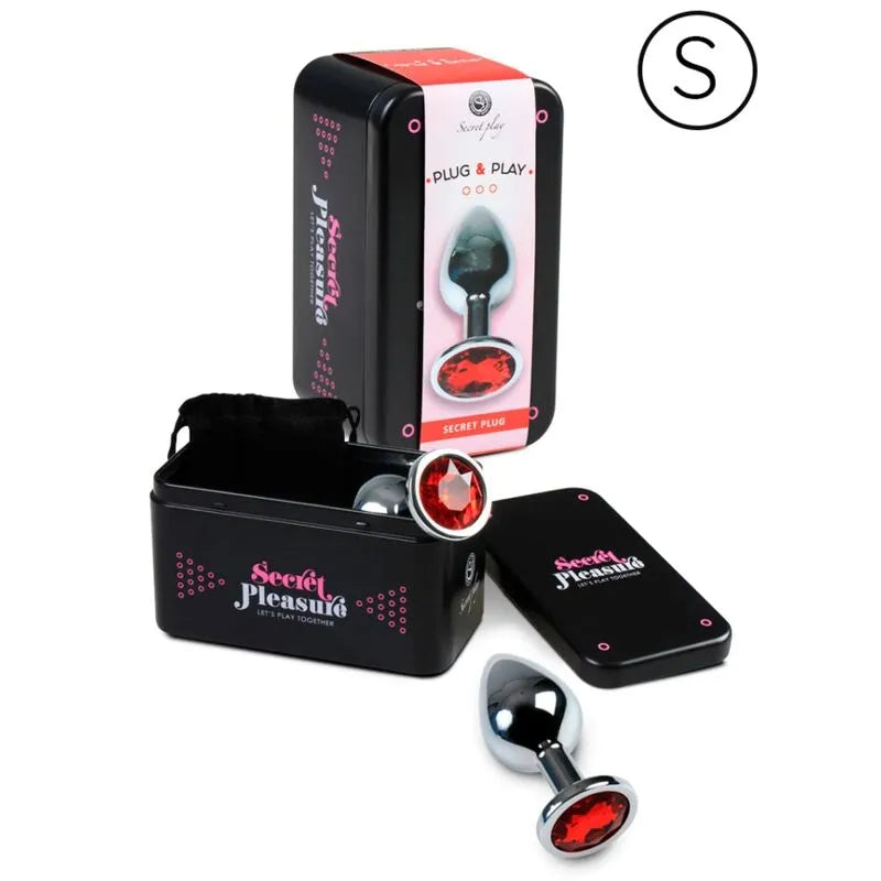 Plug anal conique en métal pour stimulation plaisir anal sûr et confortable Secretplay Toys design élégant rouge