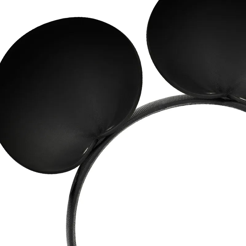 Bandeau oreilles souris noir en cuir végétalien, chic et éthique, idéal pour lingerie glamour et style sophistiqué.