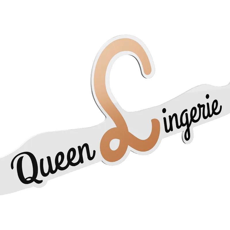 Cintre lingerie Queen Lingerie, couleur dorée, 27.5 cm, design élégant et durable, idéal pour exposition et rangement.
