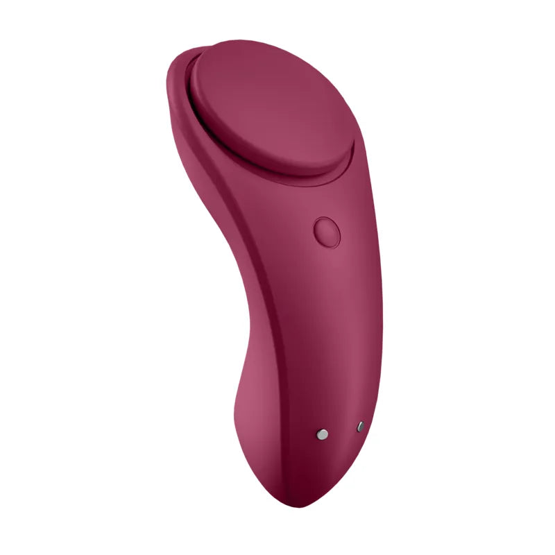 Culotte Secret Sexy Satisfyer bordeaux, design ergonomique, silicone médical, stimulation discrète et personnalisée.