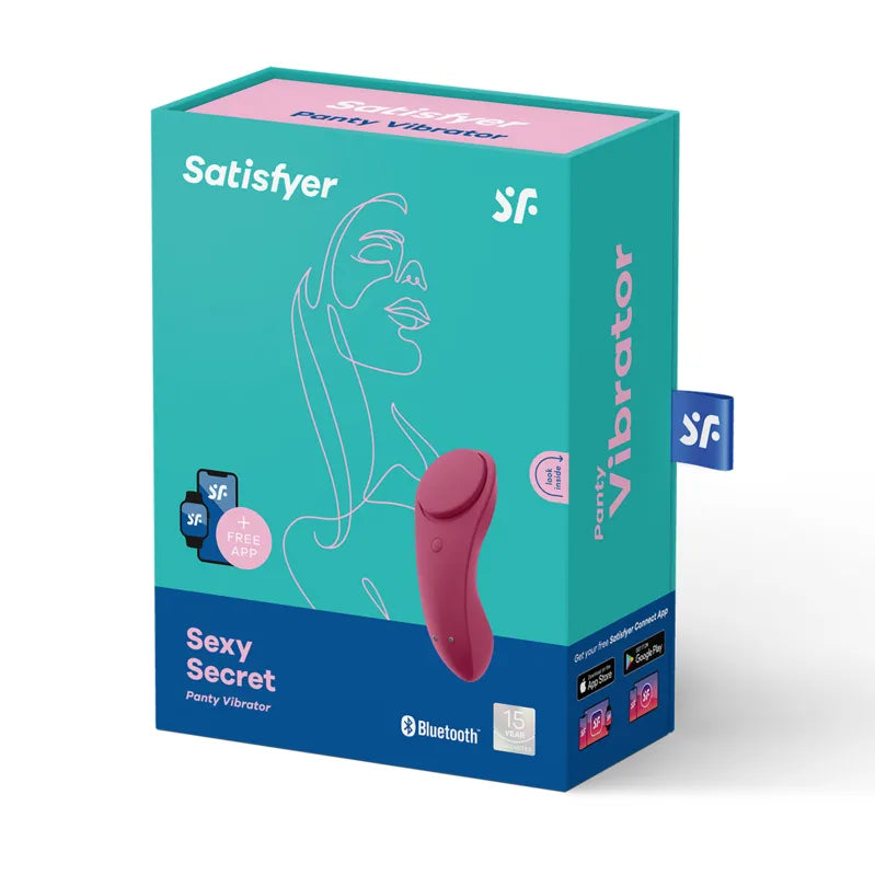 Culotte vibrante Satisfyer bordeaux, design ergonomique, stimulation discrète, silicone médical, bien-être personnel.