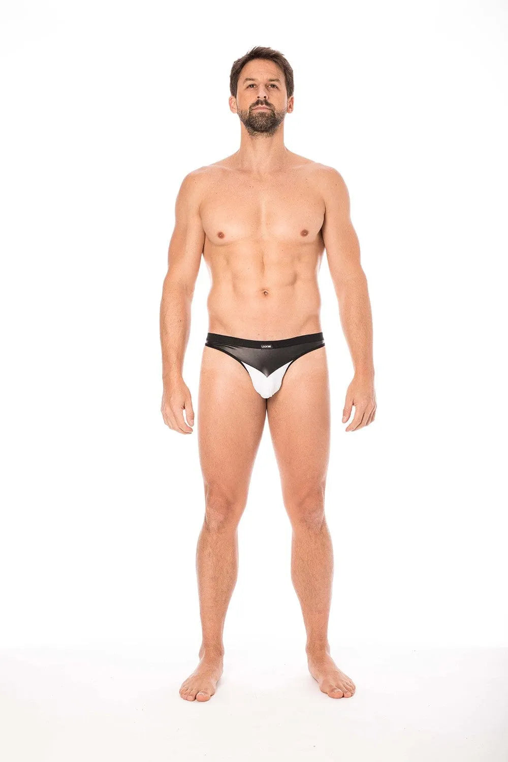 Jockstrap Blanc Confortable En Simili Cuir