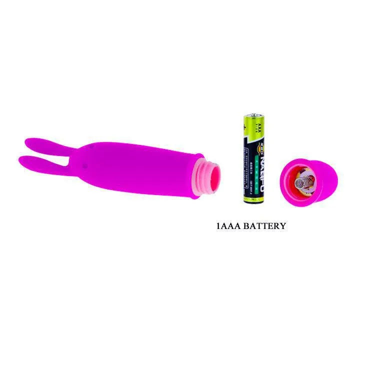 Vibromasseur clitoridien lilas en silicone doux, forme compacte, 10 modes, submersible, hypoallergénique, sans phtalates.