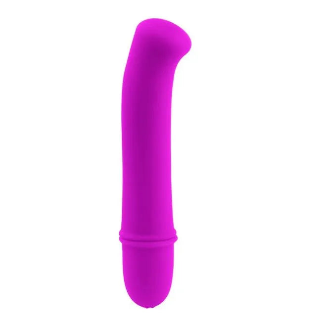 Vibromasseur lilas en silicone, design ergonomique et élégant, idéal pour stimulation intime, sans phtalates.