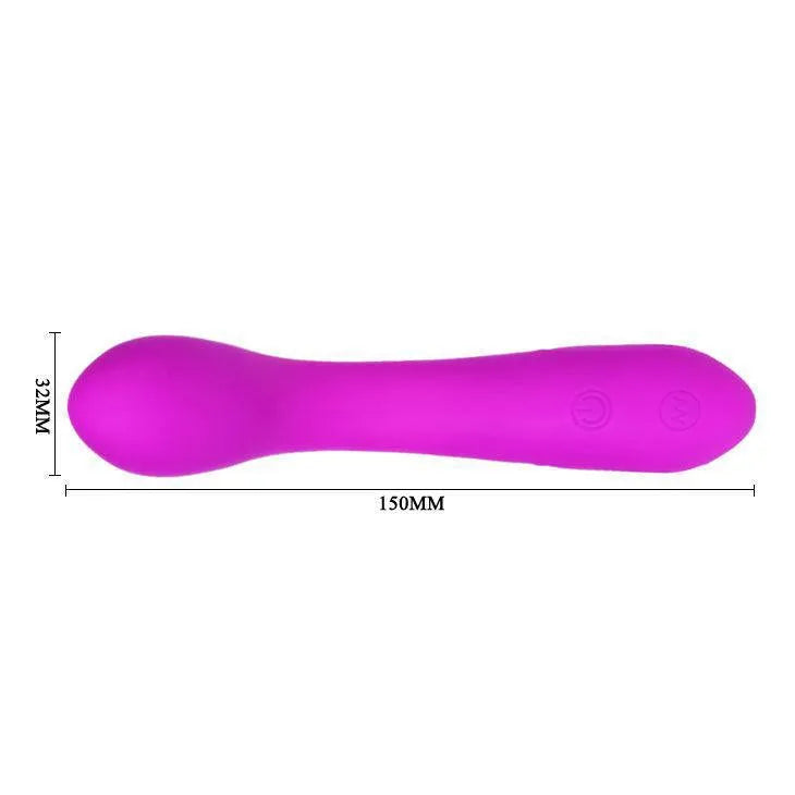 Vibromasseur lilas en silicone, forme ergonomique, 30 fonctions, doubles moteurs, 150mm x 32mm, stimulation variée.