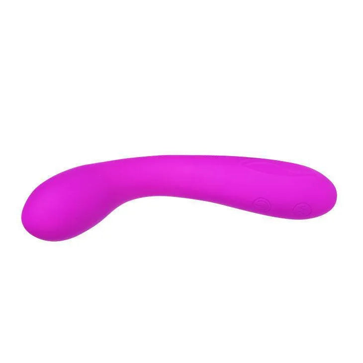 Vibromasseur lilas en silicone, forme ergonomique, 30 fonctions, double moteur, surface lisse pour stimulation optimale.