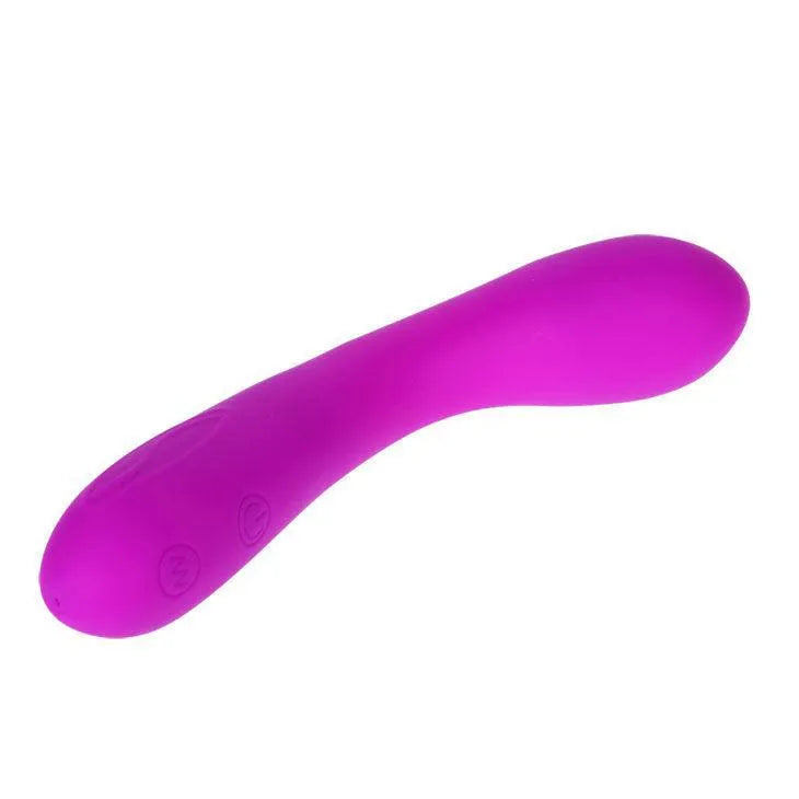 Vibromasseur lilas en silicone, forme ergonomique, 30 fonctions, doubles moteurs, stimulation variée et confortable.