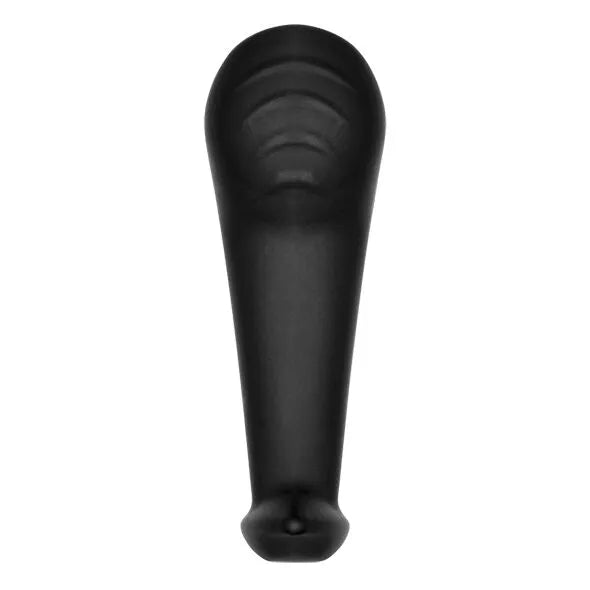 Électrode massage point G noire, silicone nervuré, courbe ergonomique, connecteurs 2mm, stimulation féminine.