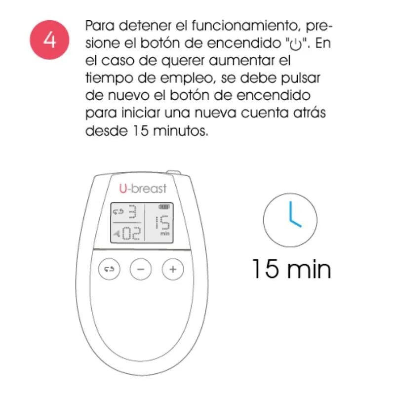 Appareil électrostimulation mammaire blanc avec écran LCD, boutons de contrôle, pour raffermissement et augmentation poitr...