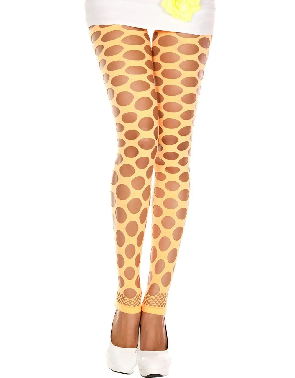 Legging Sexy Ajouré Orange Fluo Pour Femmes