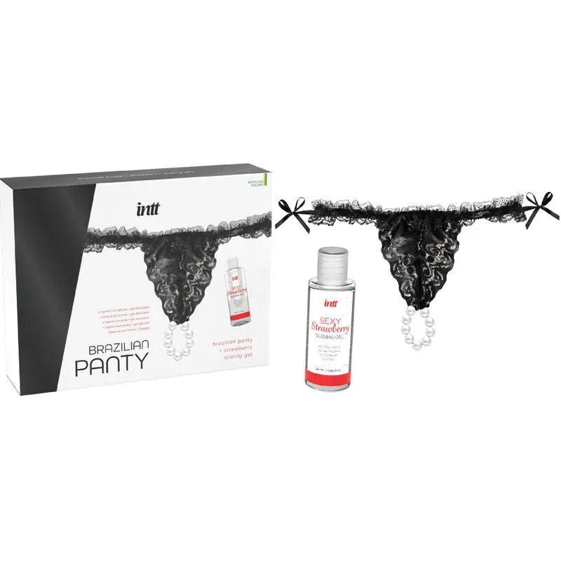 Lingerie Érotique En Dentelle Noire Avec Perles