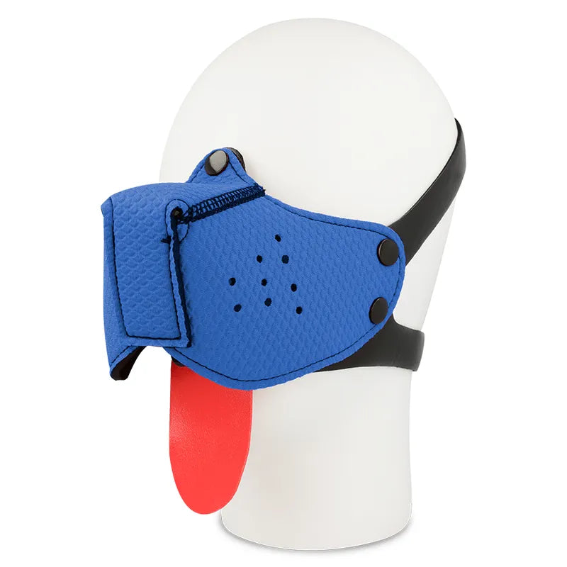 Masque Muselière Fétichiste Bleu Ajustable