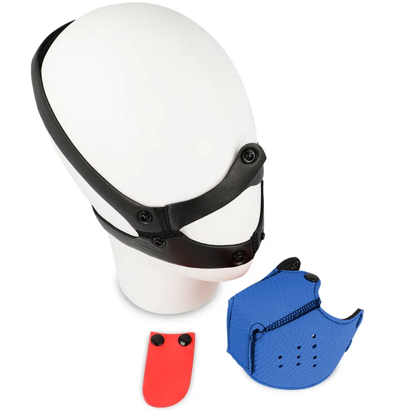Masque Muselière Fétichiste Bleu Ajustable