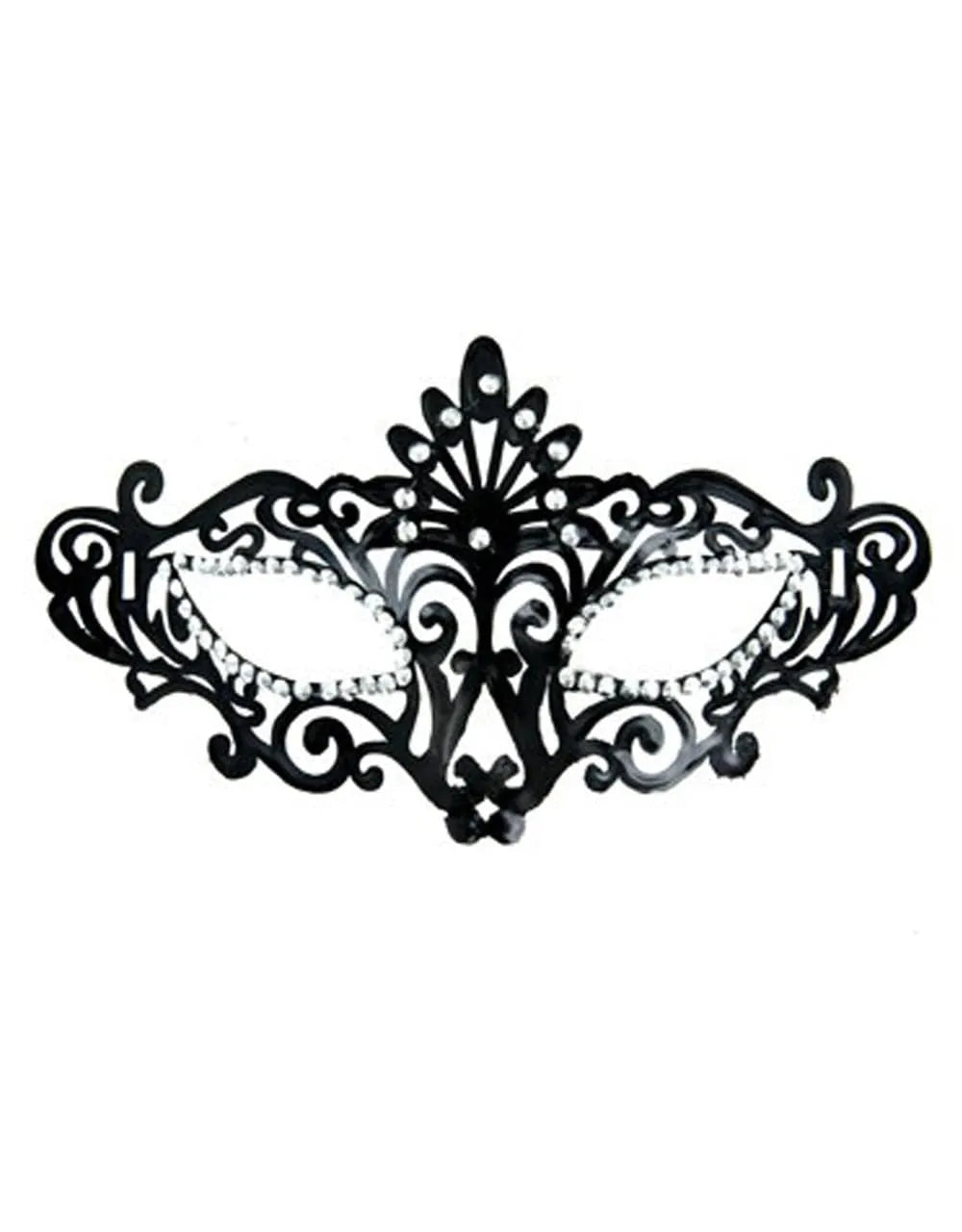 Masque Noir Élégant En Fibre Souple Avec Strass