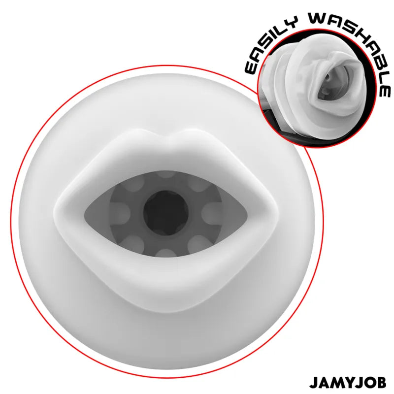 Masturbateur Automatique Bouche Silicone Noir Rechargeable