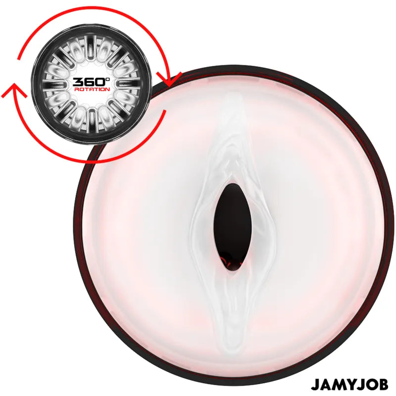 Masturbateur Automatique Silicone Noir Rouge Personnalisable