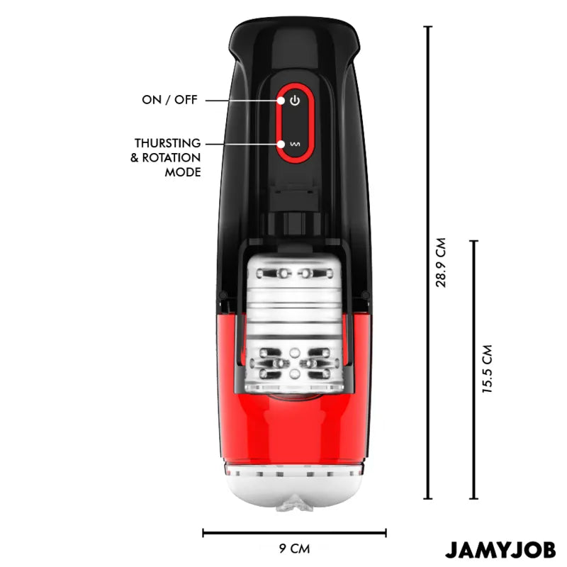 Masturbateur Automatique Silicone Noir Rouge Personnalisable