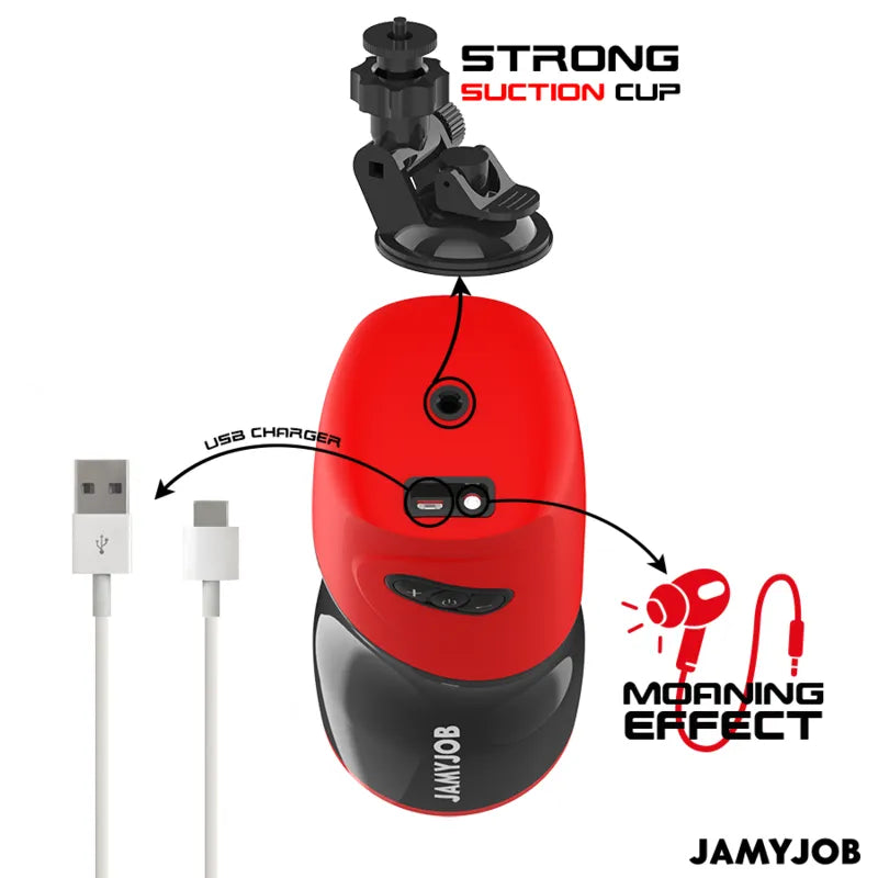 Masturbateur Automatique Silicone Noir Rouge Pour Homme