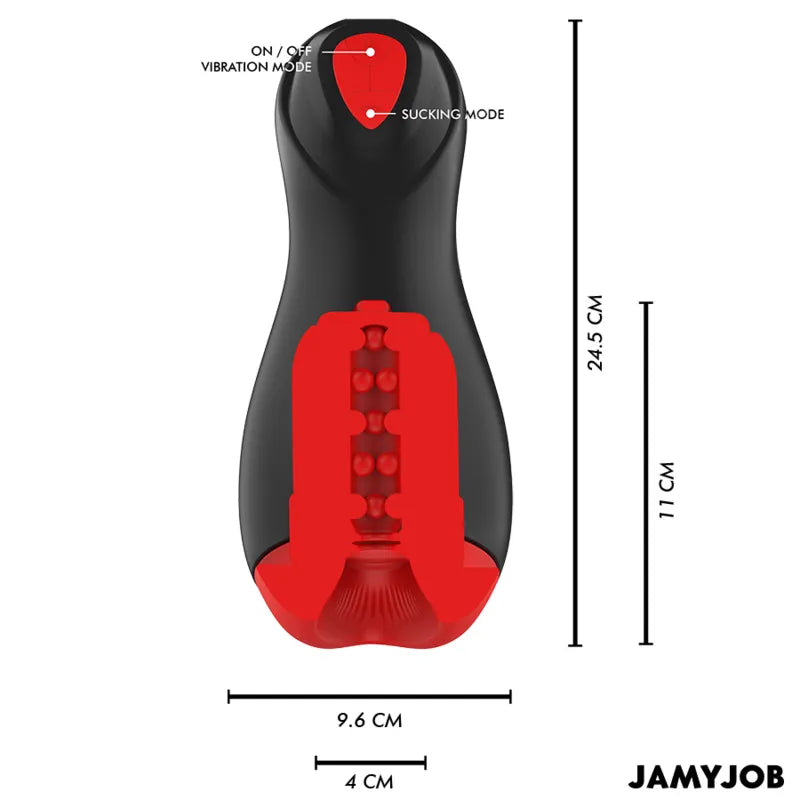 Masturbateur Automatique Silicone Rouge Étanche Rechargeable
