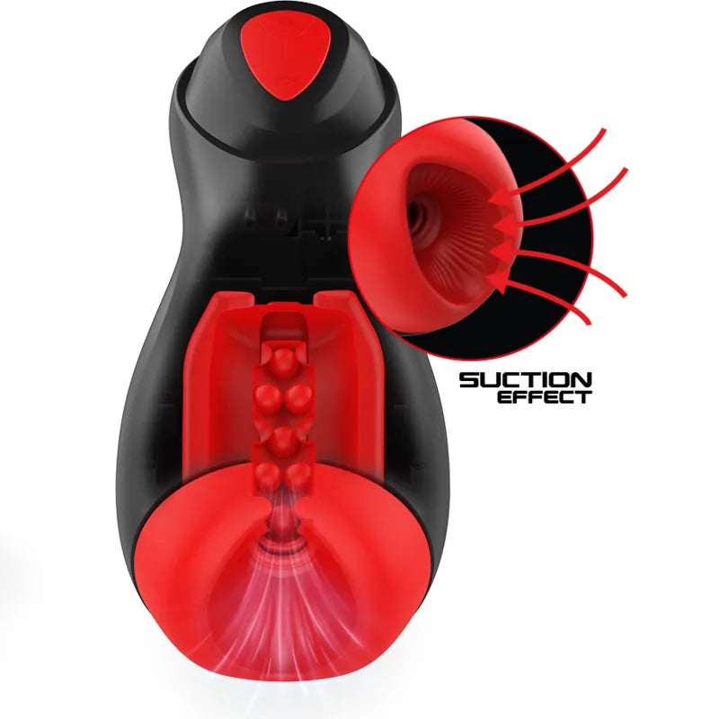 Masturbateur Automatique Silicone Rouge Étanche Rechargeable