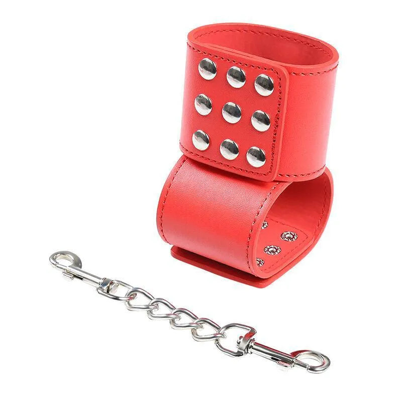 Menottes Ajustables Rouges En Pvc Pour Fétichisme