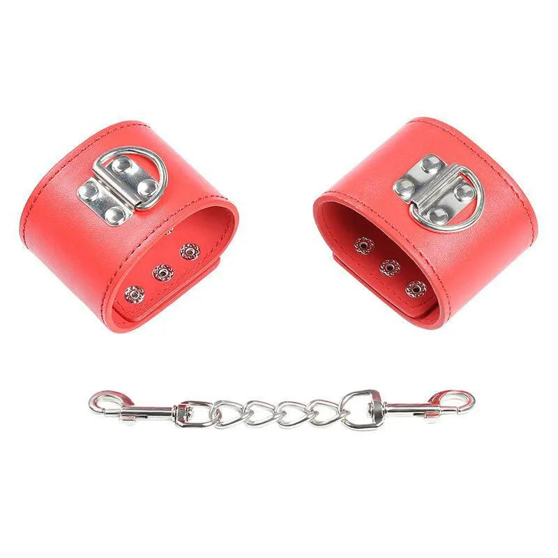 Menottes Ajustables Rouges En Pvc Pour Fétichisme