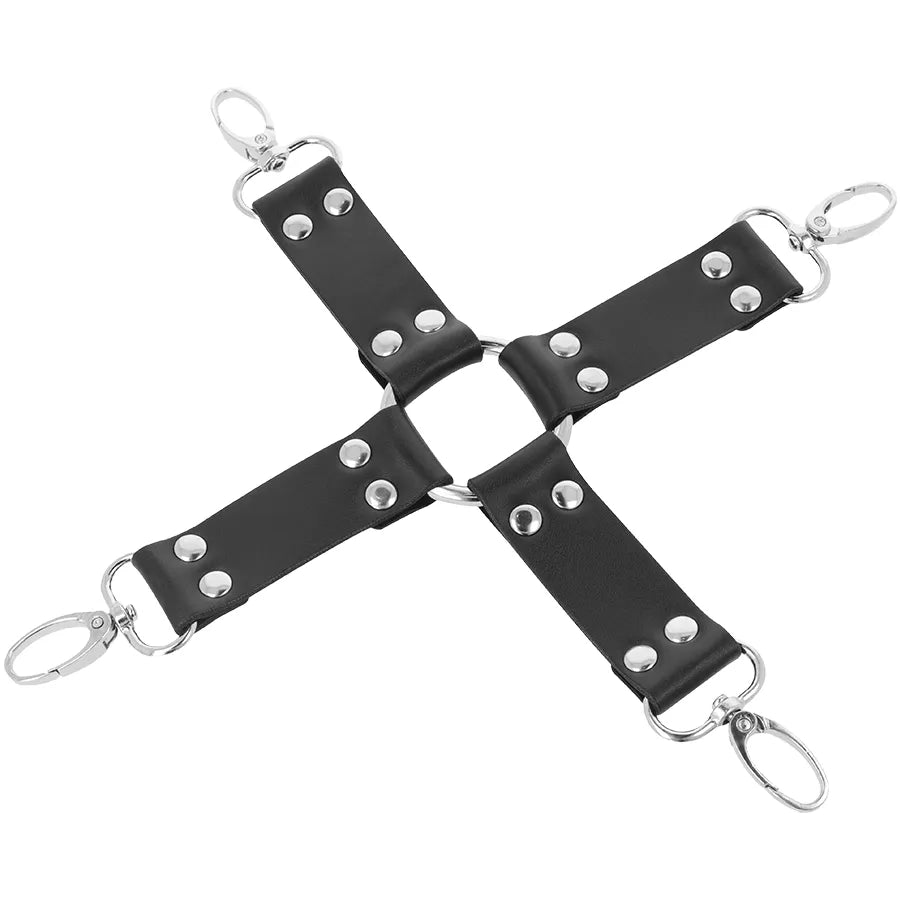 Menottes Bdsm En Cuir Pvc Ajustables