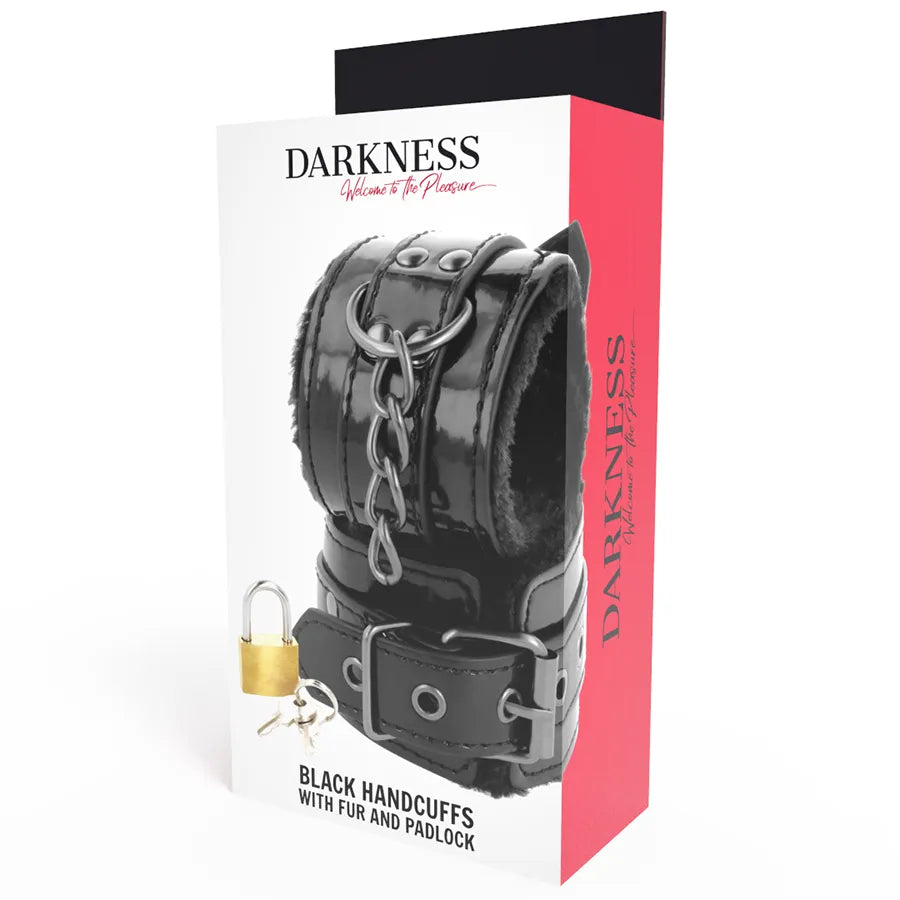 Menottes Cuir Pvc Noires Bdsm Ajustables