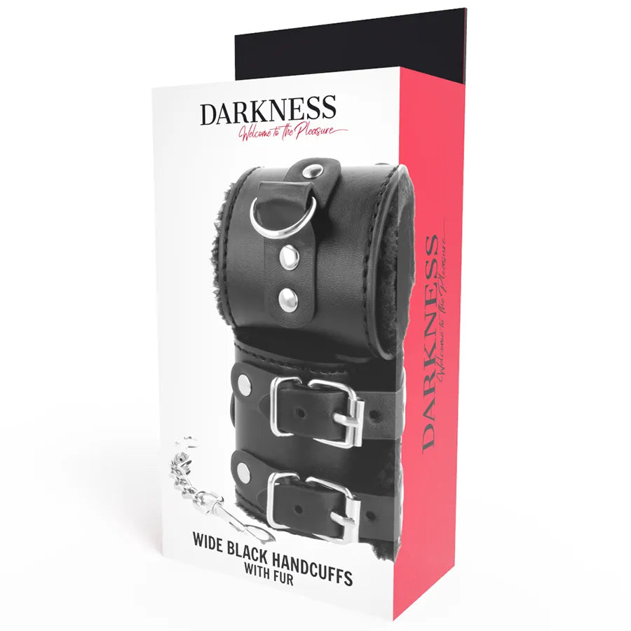 Menottes Cuir Pvc Noires Réglables Bdsm
