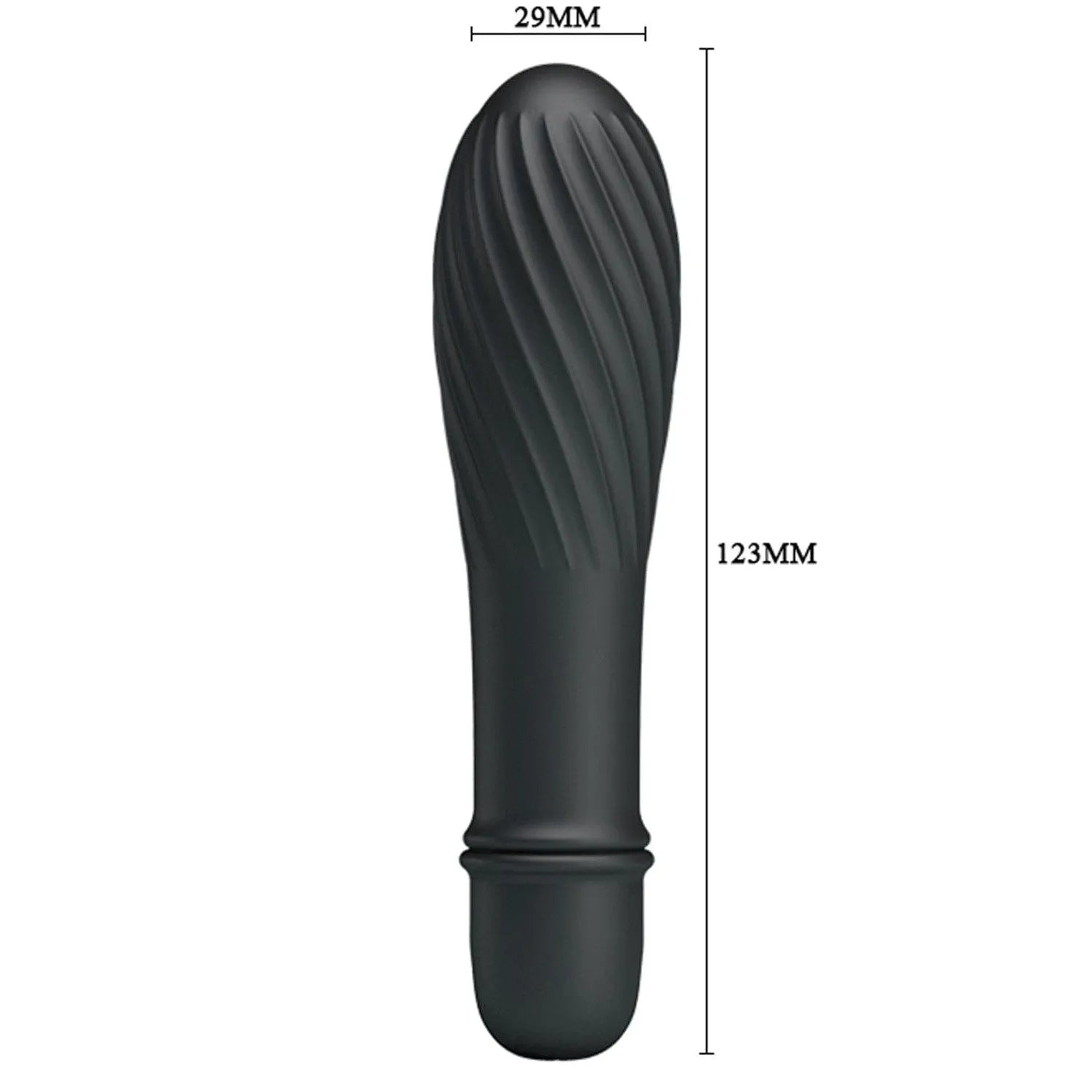 Mini Vibromasseur Silicone Noir Waterproof Puissant 10 Fonctions