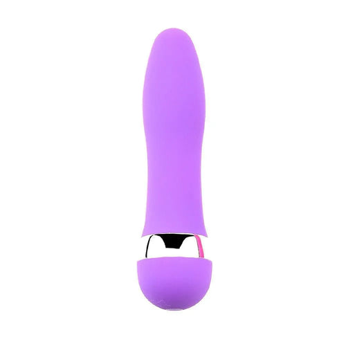 mini vibromasseur étanche violet ABS sans phtalate compact portable discret 11cm 32mm multivitesses puissant silencieux pile AA nonincluse