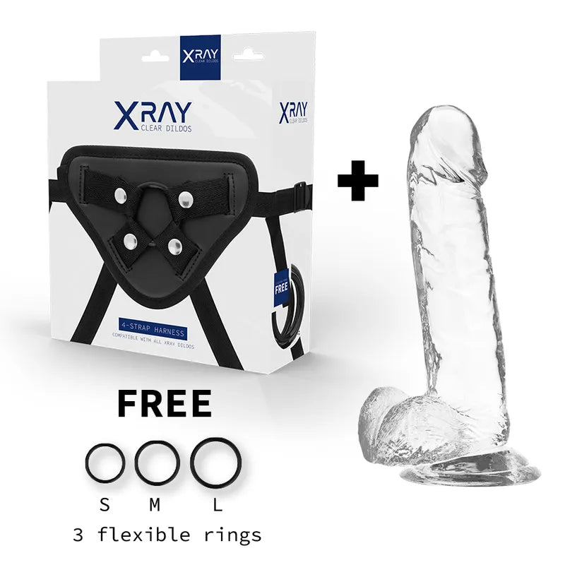 Pack Harnais Gode Réaliste Transparent Hypoallergénique