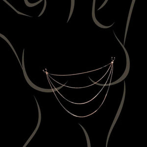 Parure Bijoux Corps Pinces Tétons Rose Doré