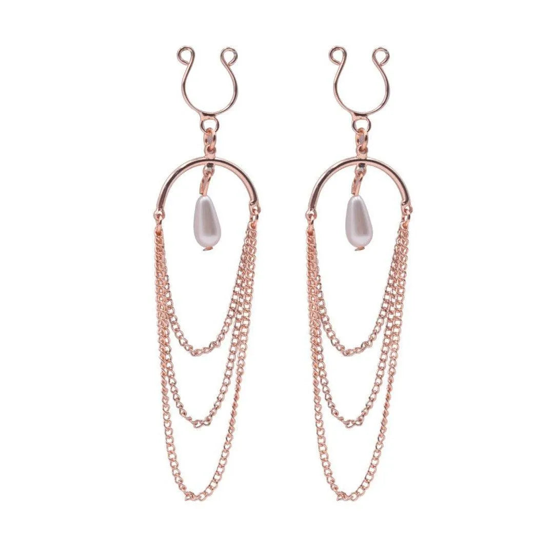 Pinces Tétons Ajustables En Acier Inoxydable Rose Doré