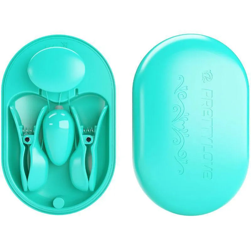 Pinces À Tétons Électrostimulation Silicone Bleu