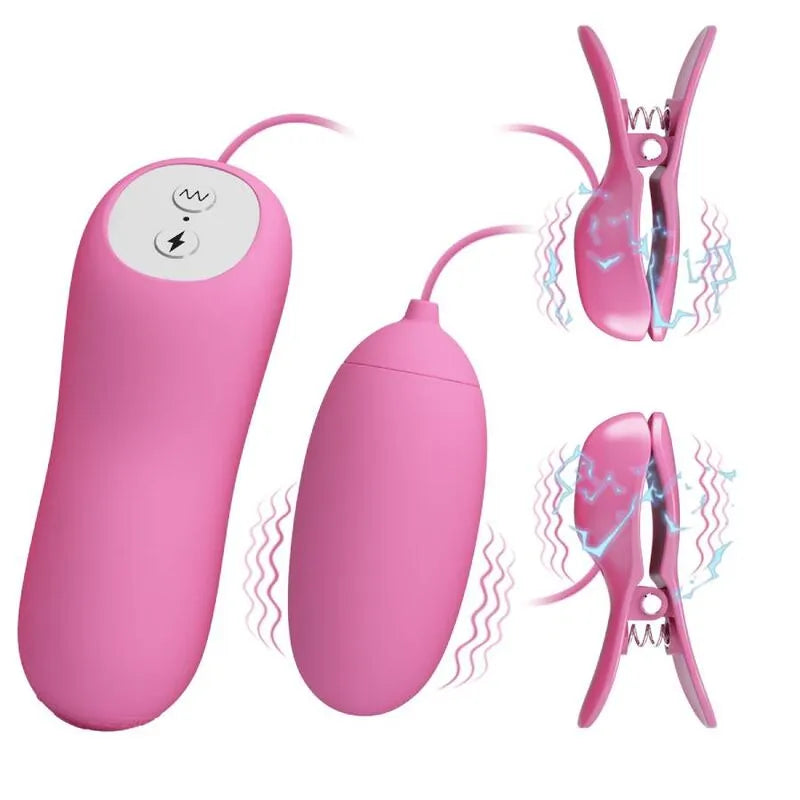 Pinces À Tétons Vibrantes Rose Silicone