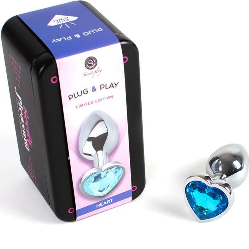 Plug Anal Métal Bleu 7 Cm