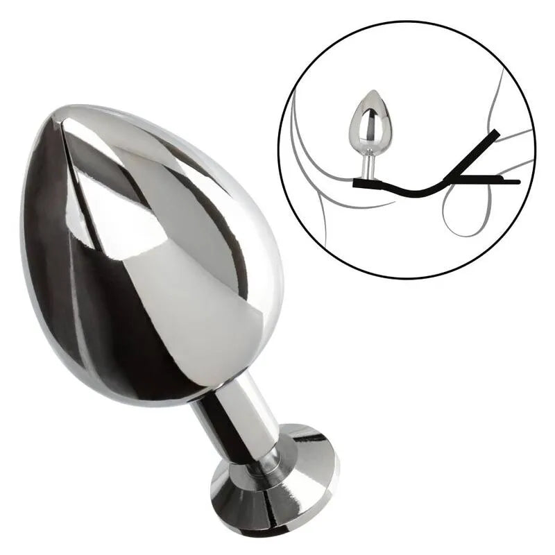 Plug Anal Métal Xl Avec Rehausseur Silicone