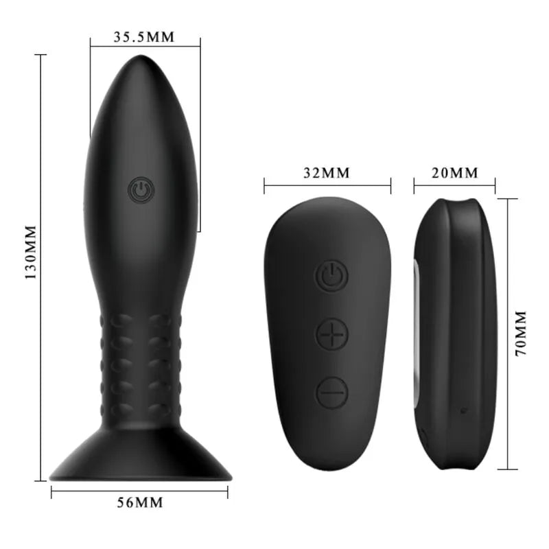 Plug Anal Silicone Vibrant Rotatif Télécommande