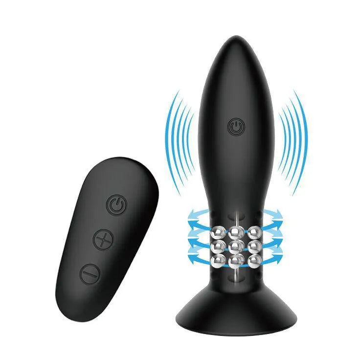Plug Anal Silicone Vibrant Rotatif Télécommande