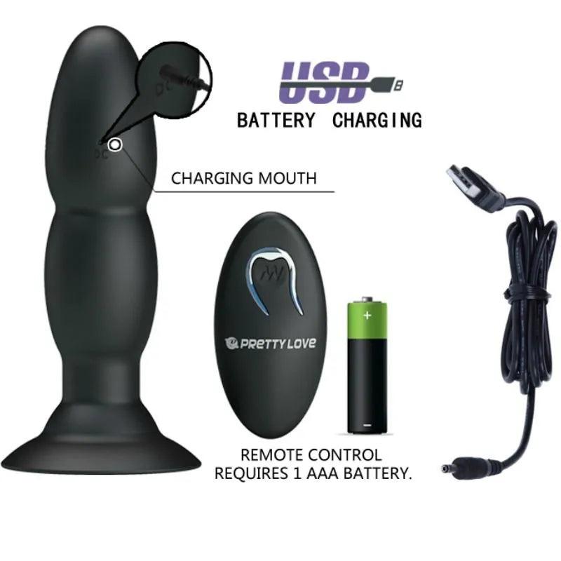 Plug Anal Vibrant Noir Avec Télécommande